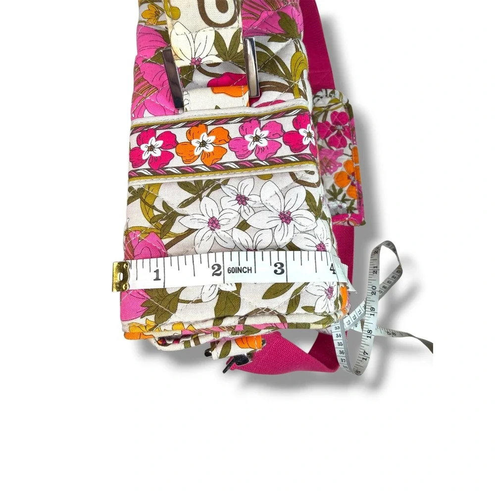 Vera Bradley Tea Garden Quilted Floral Laptop Messenger Bag Boho Retro Crossbody